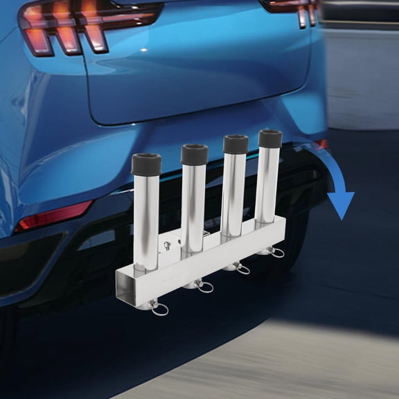 Stainless Steel Fishing Rod Holder,  Fishing Pole Holders for Cars, 4 Link Tube Fishing Rod Holder