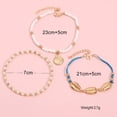 thumbnail image 2 of 1 Juego de 3 uds. Tobillera de concha azul multicapa cuentas de semillas ajustables joyería para pies de playa tobilleras para mujeres y niñas ER, 2 of 5