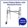 thumbnail image 2 of McKesson Aluminum Junior Folding Walker, Lightweight Mobility Accessory, Adjustable Height, 4 Ct, 2 of 7