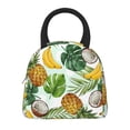 thumbnail image 3 of XMXT Reusable Lunch Bag Women, Cartoon Banana Coconut Print Large Lunchbox Insulated Lunch Box for Work School, Multicolor, 3 of 9