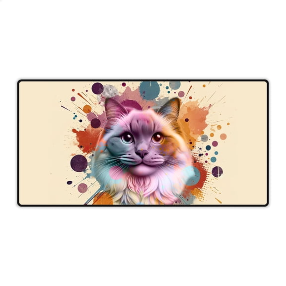 Ragdoll Portrait Watercolor Vintage Retro Styles Desk Mat Full Keyboard Mouse Pad Cat Lover Kitten Owner Gifts Idea Large Mousepad - 00001