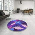 thumbnail image 4 of Ahgly Company Machine Washable Indoor Round Transitional Bright Purple Area Rugs, 6' Round, 4 of 7