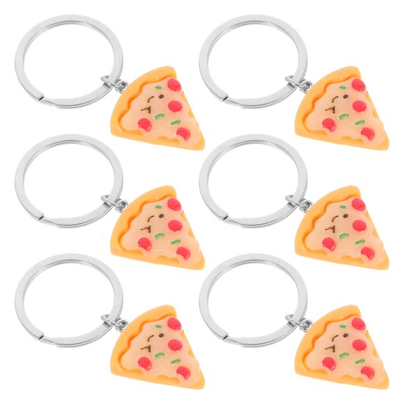 ADDHAT 6Ud Llavero De Pizza Con De Resina Y Aleación Para Llaves Bolsos Y Regalos