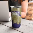 thumbnail image 4 of Football Wood Grain Retro 20oz Stainless Steel Tumbler with Lid and Straw for Football Fans Gifts,Football City ClassicTravel Mug Tumbler Cup for Men Women Keeps Drinks Cold & Hot, 4 of 6