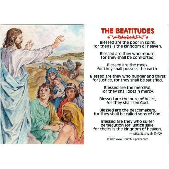 Christ's Beatitudes Pocket Cards Sermon on the Mount Pack of 50