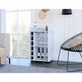 thumbnail image 2 of White Bar Cart Featuring Two Shelves, Glass Door, Four Lockable , Spacious Metal-railed Top, Stores 6 Liquor Bottles Door Cabinet, Locking Accommodates, 2 of 4