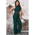 thumbnail image 2 of KOH KOH Long Pants Jumpsuit Formal One Piece Cocktail Evening Fall Dressy Pantsuit Romper Workwear Casual Outfit Tall Sleeveless Playsuit For Women Emerald Green XXX-Large US 22-24 NT202, 2 of 6