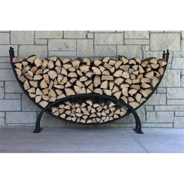 Woodhaven SM_CRE Small Woodhaven Crescent Firewood Rack With Standard