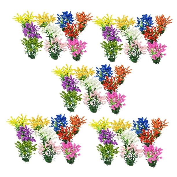 Kit de 50 piezas DIY de modelos de flores en miniatura para escenario, diorama, decoración, vegetación altura 5 cm