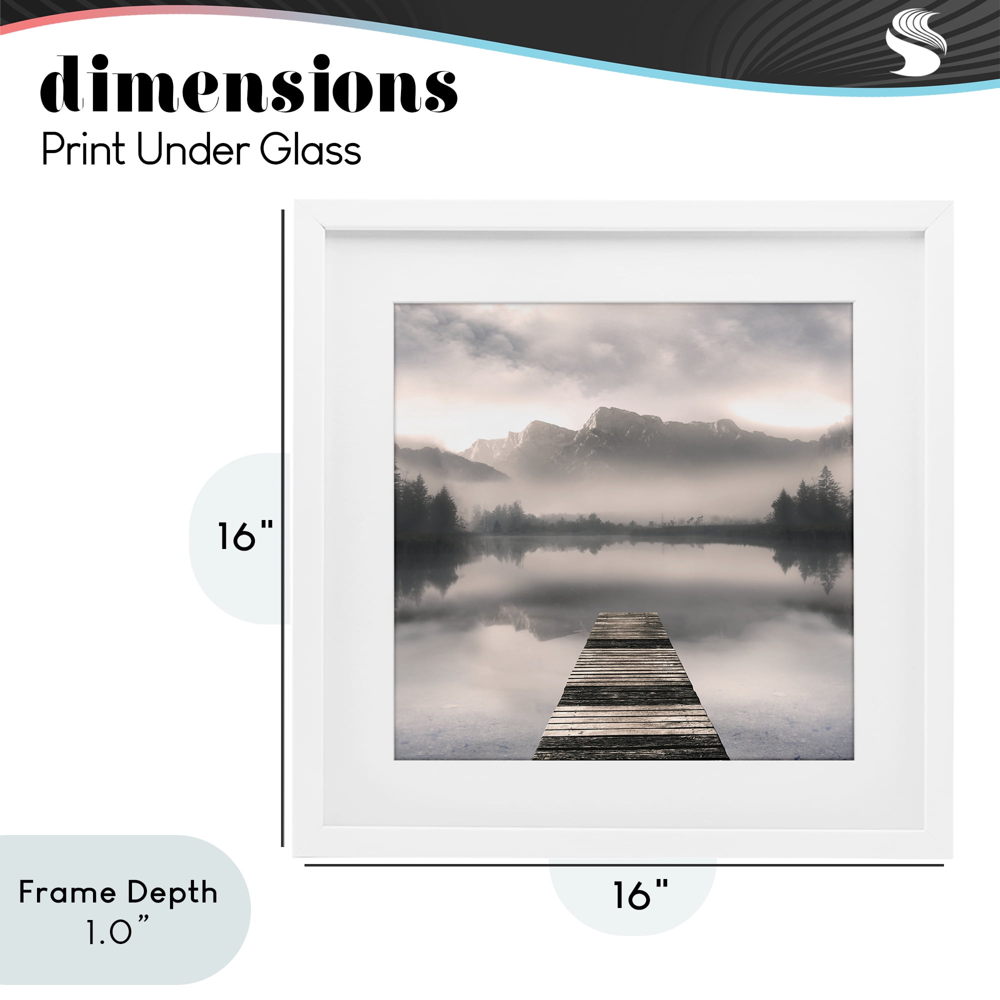 Stupell Industries Calm Reflective Waters & Mountains White Framed Print Under Glass, design by Irene Weisz