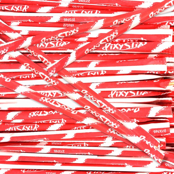 Pixy Stix Candy Filled Straws, Cherry Flavored Powder Sugar Candy In