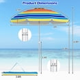 thumbnail image 3 of Gymax Parasol de Plage 6,5 Pi UPF50+ Protection Solaire Pare-Soleil Portable pour Sable, 3 of 10