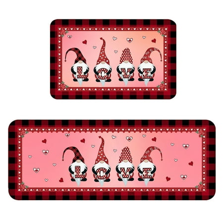 

PhoneSoap Valentine s Day Kitchen Carpet (2 Pieces) S Kitchen Carpet Washable Cushion Comfortable Kitchen Carpet Set