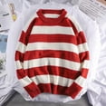 thumbnail image 2 of Vedolay Mens Sweaters 2023 Solid Sweater Autumn Winter Men Long Sleeve Knit Pullovers Red,M, 2 of 4