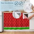 thumbnail image 5 of Watermelon Cabinet Curtain 28"Wx35"L, Dustproof Under Sink Skirt with Self Adhesive Tape, Black Polka Dots Green Summer Fruits Cabinet Curtain Cover for Bathroom Vanity, Kitchen Sink, Laundry Room, 5 of 9