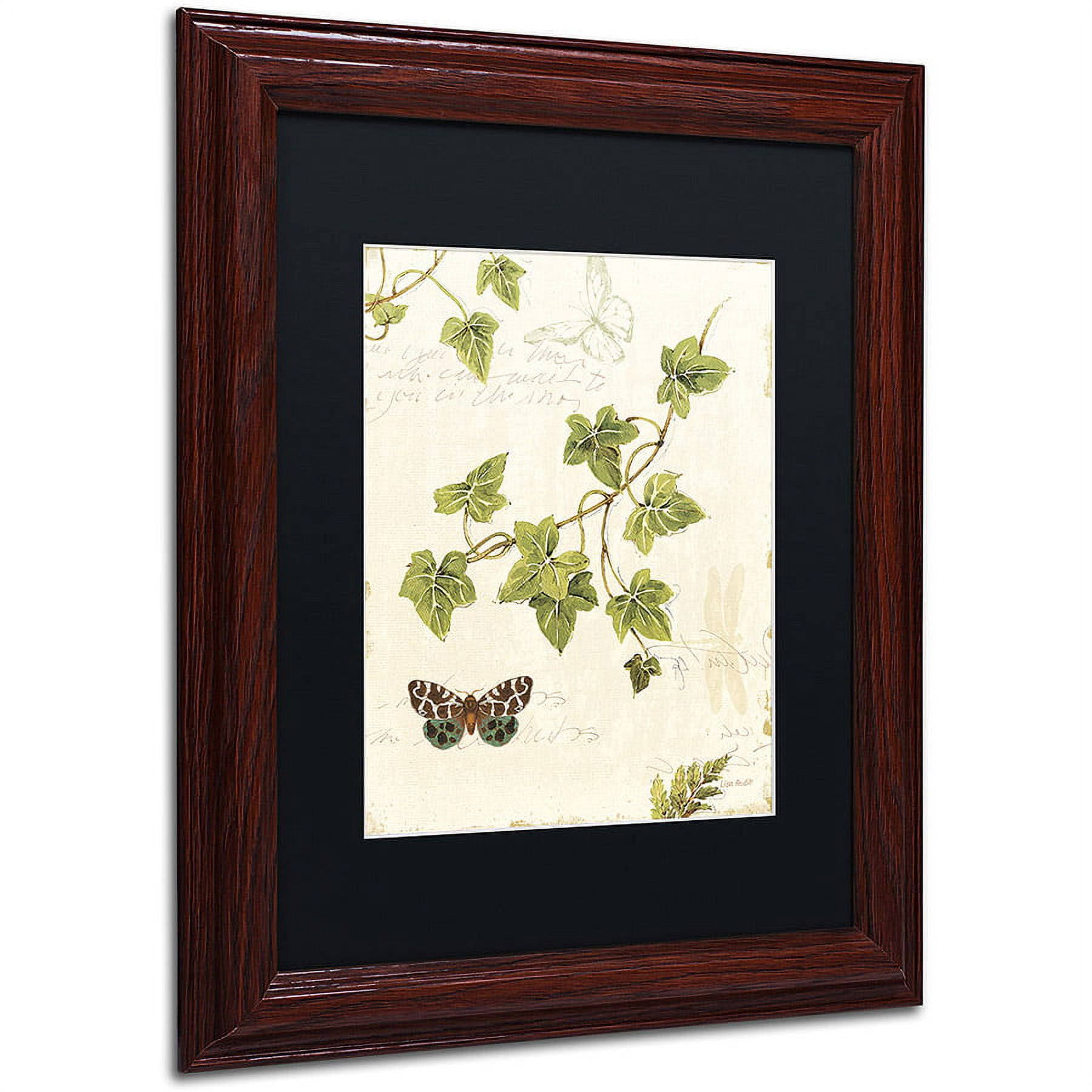 Trademark Fine Art "Ivies and Ferns II" Canvas Art by Lisa Audit, Black Matte, Wood Frame