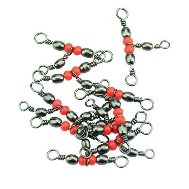 Keimprove 20Pcs 3 Way Fishing Swivel Kit with Sinker Snap Fishing Tackle  T-shape Fishing Tackle Line Connectors Accessories for Freshwater Saltwater  