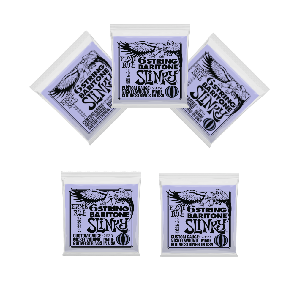 Ernie Ball Guitar Strings 3-Packs Baritone Electric 6-String 2839 13-72