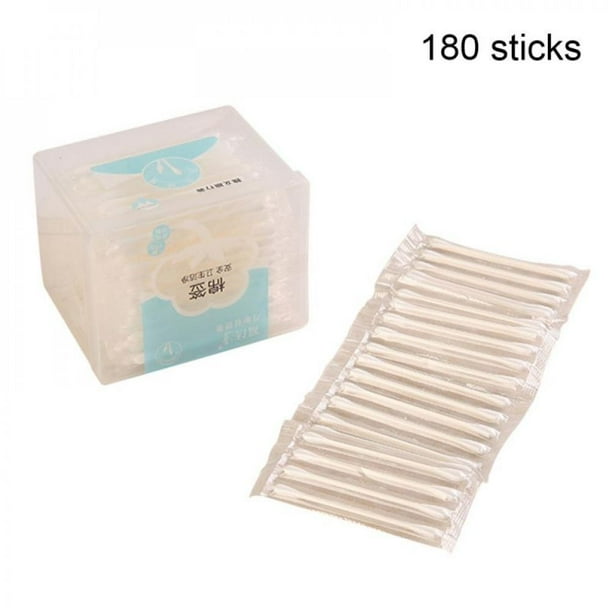 180pcs / 100pcs individually wrapped paper stick cotton swabs Portable