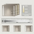 thumbnail image 3 of 36x30 inch Bathroom Medicine Cabinet with Mirror, Recessed or Wall Mounted Aluminium Large Storage Vanity Mirror Cabinet, Anti-Fog Adjustable LED Lights, 3 of 9