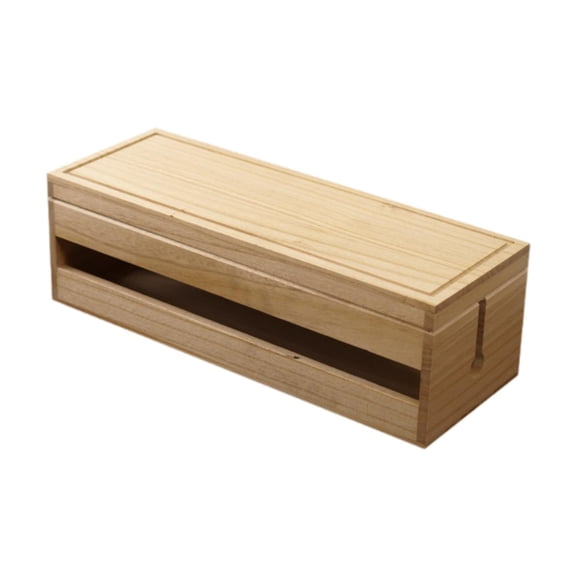 Cord Management Box Cable Organizer Case Power Strip Wood Durable Design for Bedroom Office Computer Desk