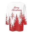 thumbnail image 5 of Merry Christmas Shirts Women Tree Graphic Print T Shirt 3/4 Sleeve Raglan Christmas Tee Tops Red B XXL, 5 of 5