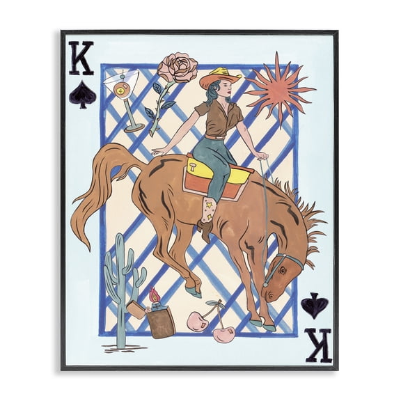 Stupell Industries Eclectic Glam Cowgirl with Trinkets Black Framed Giclee Art, 11 x 14, by Melissa Wang