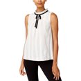 thumbnail image 1 of Kensie Blusa de punto con ribete de volantes para mujer, blanca, grande Kensie Tejer, 1 of 1