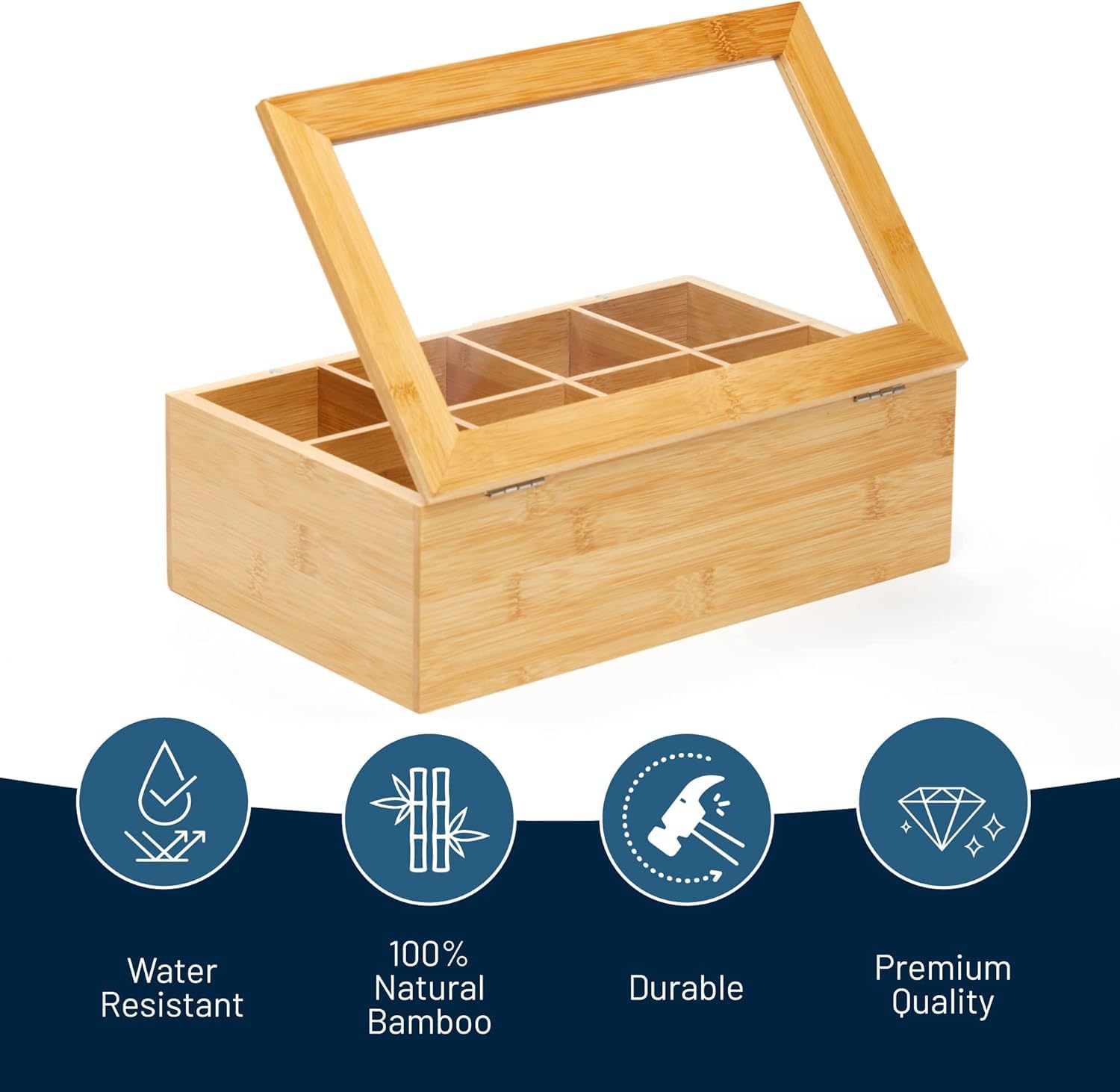 Twinings Tea Sampler Collection – 80 Tea Bags, 20 Flavors/Assorted Tea, Gift Set in Decorative Bamboo Box – Wooden Organizer Tea Chest Included – Ideal for Home, Office, Family & Friends (Bamboo Box)