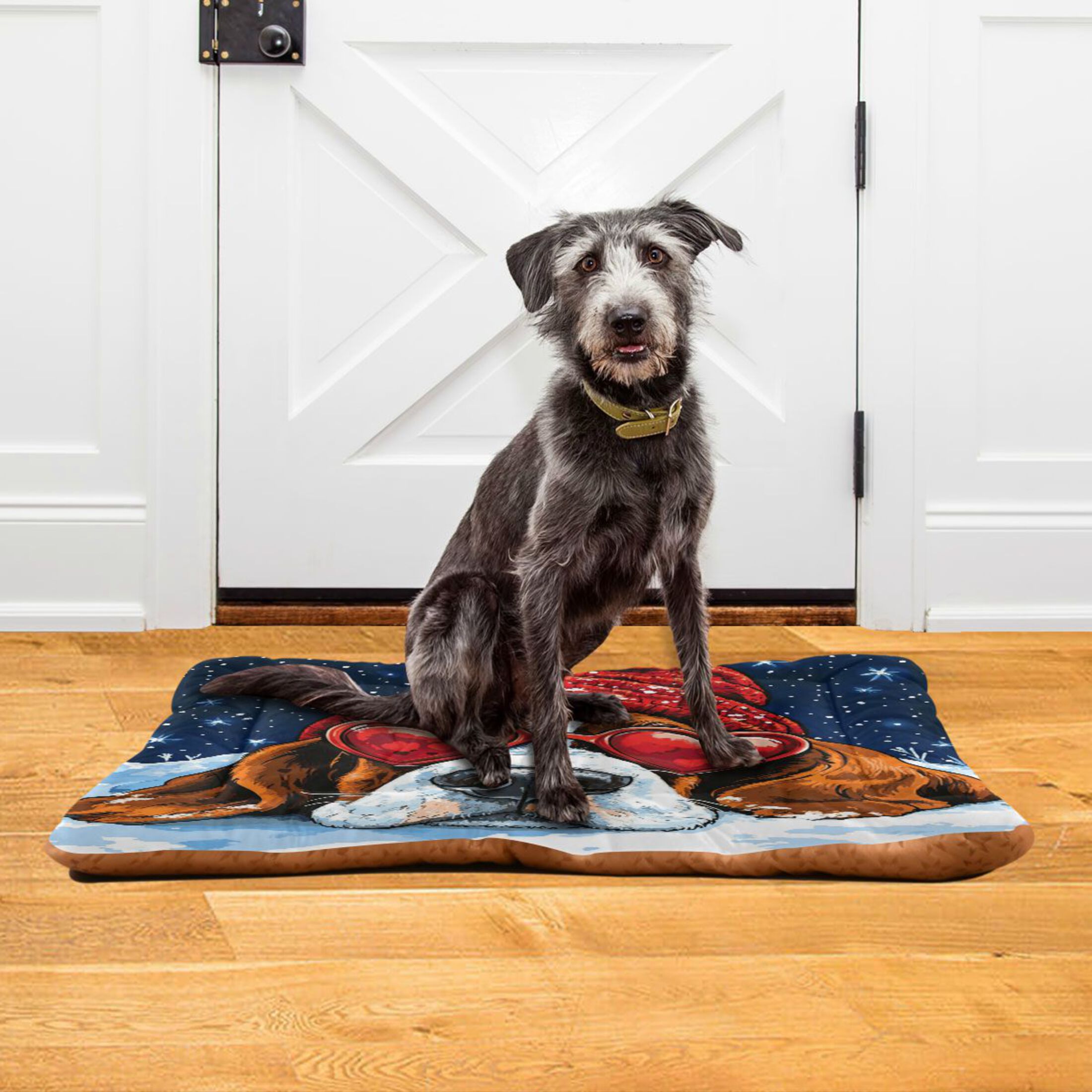 Qxltty Snow Basset Hound Ped Pad Wear-resistant and Hard to Bite Through Sleeping Pad for Small Medium Large Dogs Winter Pet Bed 36×24in