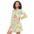 thumbnail image 3 of FORMRS Womens Long Sleeve Nightgowns Crew Neck Sleep Shirt Soft Pajamas Sizes S-3XL, Colorful Flower, 3 of 8
