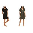 thumbnail image 4 of Matty M Womens Belted Linen Blend Casual Dress, Olive, XL, 4 of 4