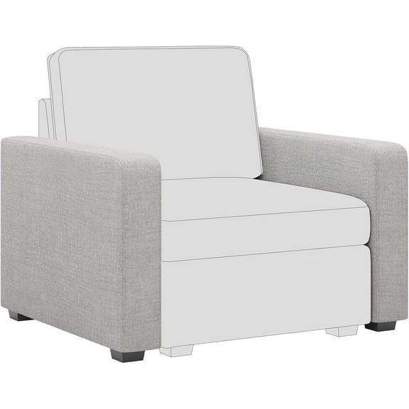 Belffin Armrest for Modular Sectional Sofa, Modular Armrest Part for Chenille Convertible Sectional Couch, Grey