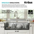 thumbnail image 4 of KRAUS Dex 33 Undermount 16 Gauge Stainless Steel Single Bowl Kitchen Sink, 4 of 12