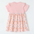 thumbnail image 5 of Mifsaly Little Girl Dresses Crewneck Flutter Sleeve Summer Dress Floral Print Patchwork Flowy Everyday Wear Sweet Sundress, 5 of 8