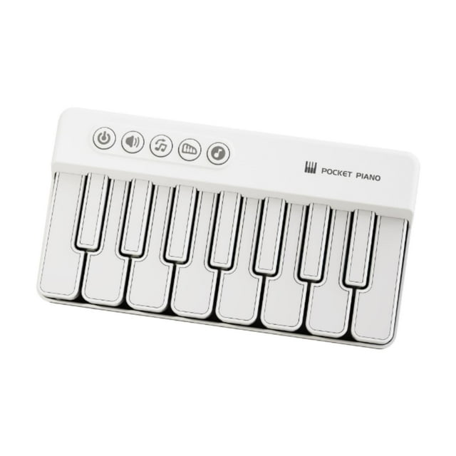 Piano de bolsillo ligero y resistente para niños, teclado electrónico para cumpleaños, nuevo Blanco