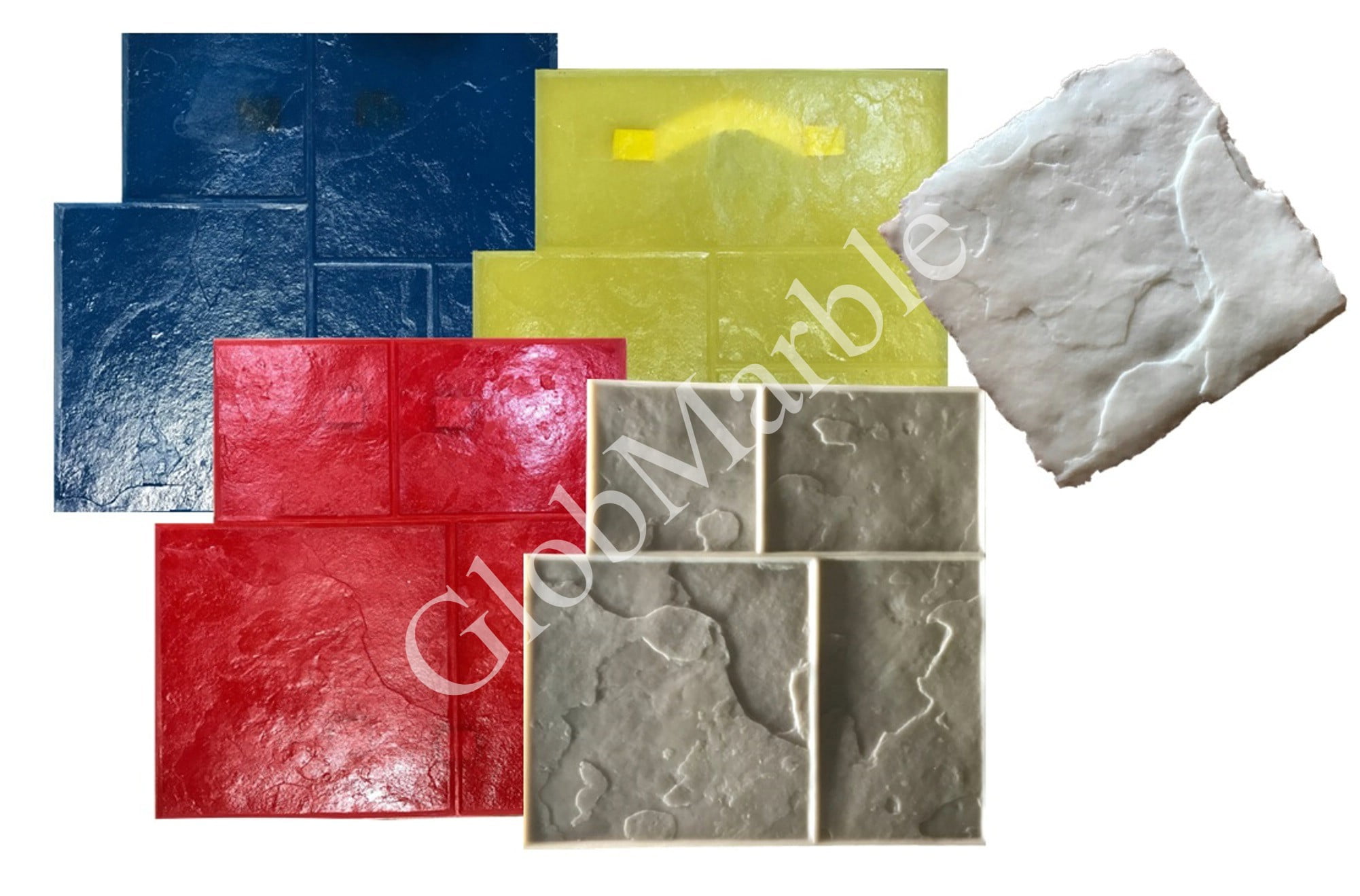 SET 3pcs Concrete texture printing stamps Stone Decorative POLYURETHANE mat Chip 