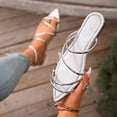 thumbnail image 6 of KIJBLAE Women's Pointed Toe Thin Strap Flat Sandals, Breathable Open Toe Lightweight Comfort Casual Summer Beach Slippers Silver 40, 6 of 9