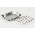 thumbnail image 3 of mDesign 2-Piece Bar Soap Dish Holder with Grate for Kitchen Sink, Brushed Chrome, 3 of 7