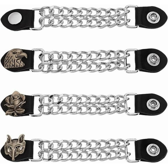 4Pcs Vest Extenders Punk Style Motorcycle Vest Extenders for DIY Making