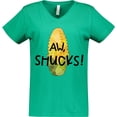 thumbnail image 3 of Inktastic Aw, Shucks Corn on the Cob Humor Women's V-Neck T-Shirt, 3 of 5