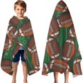 thumbnail image 3 of Football on Field Pattern Hooded Bath Towel，60"x35" for Ages 3 To 12 Kids, Quick Dry Lightweight Soft Microfiber Hood Beach Towel Cover Up for Kids, 3 of 7