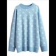 thumbnail image 3 of Suéter de Larga para Mujer, Suéteres Cortos de Gran Tamaño de Otoño, Tops de Punto con Cuello Redondo y Estampado de Velero Informal Azul L, 3 of 7