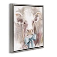 thumbnail image 2 of Stupell Industries Farmhouse Soft Abstract Cow & Bow Gray Floating Frame Canvas Art, 18 x 18, by Carol Robinson, 2 of 7