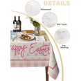 thumbnail image 5 of Easter Rectangle Tablecloth, Colorful Polka Dot Bunny Vintage Pink Checkered Plaid Waterproof & StainResistant Tablecloth, Washable Oil-proof Table Cover for Dining/Party/Wedding/Buffet 54x108 In, 5 of 9