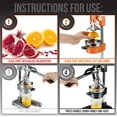 thumbnail image 3 of Eurolux Cast Iron Manual Citrus Juicer Commercial-Grade Hand Press, Black, 3 of 14