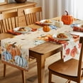 thumbnail image 5 of Fall Table Runner Thanksgiving Harvest Pumpkin Table Runners Autumn Maple Leaf Wheat Ears Sunflower Cotton Linen Dresser Scarf Kitchen Dining Table Decor for Fall Holiday Party Decor 13x72 Inch, 5 of 9