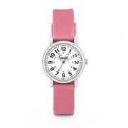 Speidel Womens Pink Scrub Petite Watch for Medical Professionals - Easy to Read Small Face, Luminous Hands, Silicone Band, Second Hand, Military Time for Nurses, Students in Scrub Matching Colors