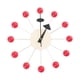 thumbnail image 3 of Reloj de pared con forma de bola Starburst, de mediados de siglo, silencioso, para colgar en la pared, para oficina y comedor. Bola roja, 3 of 9