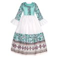thumbnail image 1 of Jizyo Robe Maxi Abayas Musulmanes pour Filles une Pièce Manches Longues Robe de Prière Islamique Robe Caftan Arabe Vert Clair 110/4Y, 1 of 7
